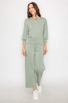 Women's UltraComfy Cropped Sweatshirt & Straight Leg Pant Set style 5