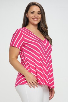 Women’s Chic in Stripes V-neck Top style 2