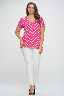 Women’s Chic in Stripes V-neck Top style 5