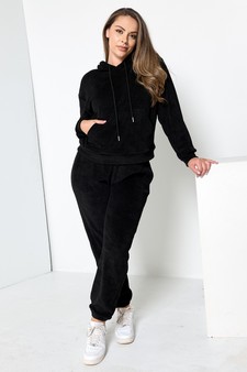 Women's Relaxed Ribbed Corduroy Hoodie & Jogger Set style 4