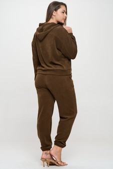 ETA 10/11/24 - Women's Relaxed Ribbed Corduroy Hoodie & Jogger Set style 3