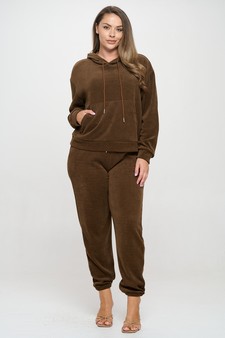 ETA 10/11/24 - Women's Relaxed Ribbed Corduroy Hoodie & Jogger Set style 5