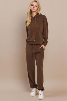 Women's Relaxed Ribbed Corduroy Hoodie and Cargo Pants Set style 5