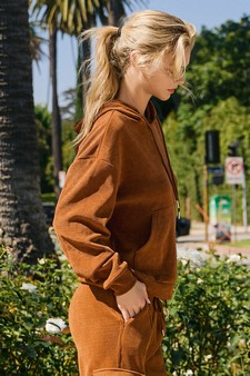 ETA 09/25/24 - Women's Relaxed Ribbed Corduroy Hoodie - Plus Size style 2