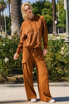 Women's Relaxed Ribbed Corduroy Hoodie style 5