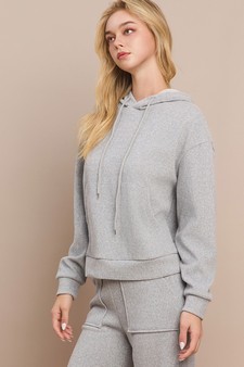 ETA 09/25/24 - Women's Relaxed Ribbed Corduroy Hoodie - Plus Size style 2