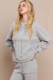 ETA 09/25/24 - Women's Relaxed Ribbed Corduroy Hoodie - Plus Size style 4