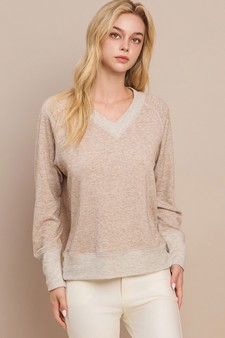 Women's Ultra Soft Long Sleeve V-Neck Pull-Over style 4