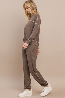 Ultra Soft Crew Neck Pull-Over and Jogger Pants Set style 2