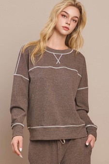 Women's Ultra Soft Long Sleeve Crew Neck Pull-Over style 4