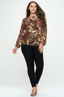 Women's Top Knot Purr Long Sleeve Top (XL only) style 5