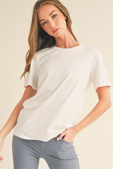 Women’s Plain Crewneck Cotton T-shirt style 2