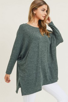 Women's Oversized Dolman Sleeve Tunic Top (Large only) style 3