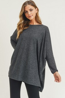 Women's Oversized Dolman Sleeve Tunic Top (Large only) style 2