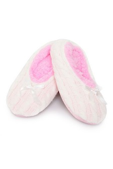 Kids Cable Knit Indoor Ballet Slippers style 3