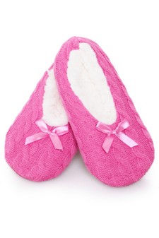 Kids Cable Knit Indoor Ballet Slippers style 5