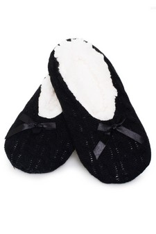 Kids Cable Knit Indoor Ballet Slippers style 6
