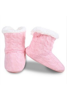 Kids Indoor Cable Knit Slipper Boots style 3