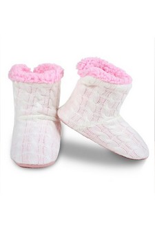 Kids Indoor Cable Knit Slipper Boots style 4