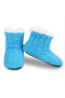 Kids Indoor Cable Knit Slipper Boots style 6