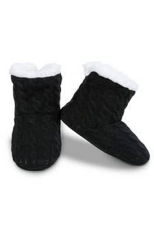 Kids Cable Knit Slipper Boots style 3