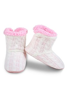 Kids Cable Knit Slipper Boots style 6