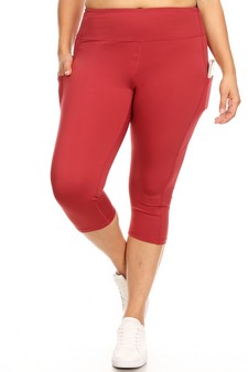 Women's High Rise 5-Pocket Activewear Capri Leggings (XL only) style 2