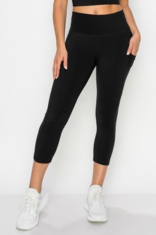 Women's Buttery Soft Activewear Capri Leggings with Pockets (Large only) style 2