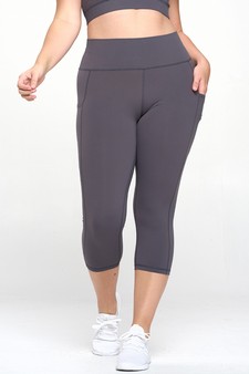 Women's Buttery Soft Activewear Capri Leggings with Pockets (XL only) style 2