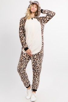 Plush Leopard Animal Onesie Pajama Costume - (6pcs L/XL only) style 2
