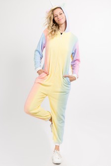 Plush Rainbow Unicorn Animal Onesie Pajama Costume - (6pcs M/L only) style 2
