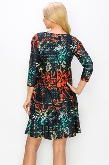 Women’s Morrow Floral Printed A-line Dress style 3