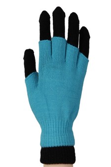 (3 ways wearing) Neon Solid Color Double layer Gloves style 5