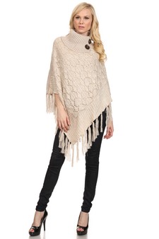 Women's Sequinence Turtleneck Poncho style 4