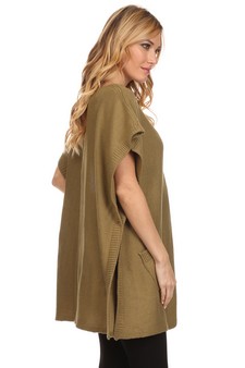 Women's Pullover Poncho with Pockets style 3