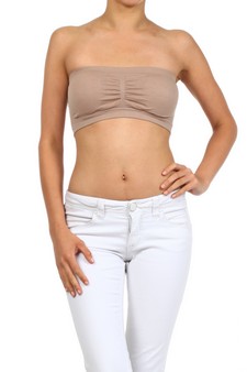 Women's Seamless Bandeau Bra Top w/Removable Pads style 5