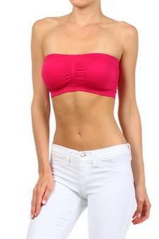 Women's Seamless Bandeau Bra Top w/Removable Pads style 2