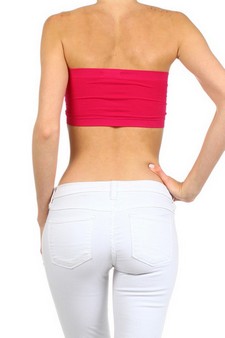Women's Seamless Bandeau Bra Top w/Removable Pads style 4