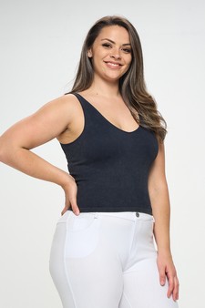 Women's Seamless Reversible Stonewashed Ribbed Tank style 2