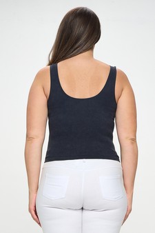 Women's Seamless Reversible Stonewashed Ribbed Tank style 3