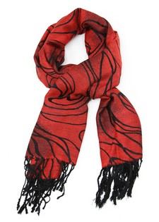 PASHMINA SCARF WITH OVERSIZED ROSE OUTLINES style 3
