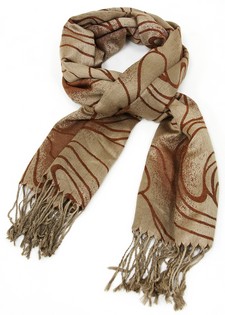 PASHMINA SCARF WITH OVERSIZED ROSE OUTLINES style 4