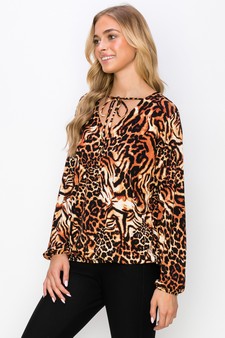 Women's Top Knot Purr Long Sleeve Top style 2