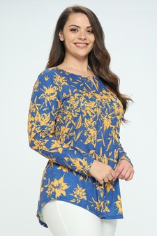 Women’s Keeping it Simple Floral Long Sleeve Top  (XL only) style 2