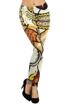 Lady's STELLA ELYSE Renaissance Pop Art Printed Legging style 2