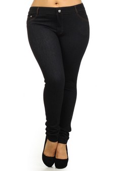 Women's Cotton-Blend 5-Pocket Skinny Jeggings style 2