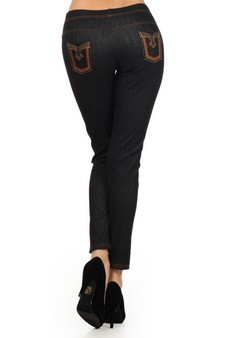 Lady's Fashion Jegging with Designery Back Pocket Embroidery Stitched style 3
