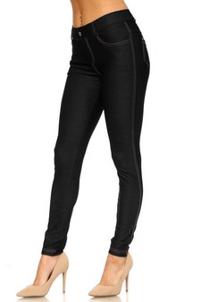 Women's Cotton-Blend 5-Pocket Skinny Jeggings style 2