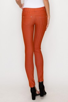 Women's Herringbone Jeggings (Rust) style 3